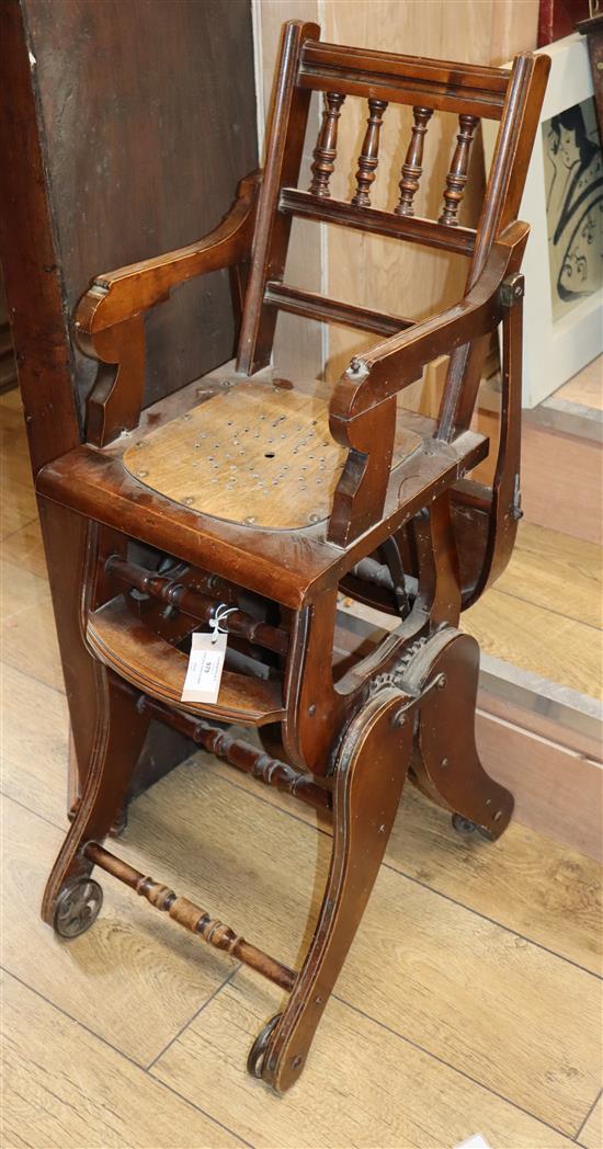 An Edwardian childs high chair